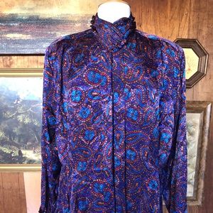 Blue paisley blouse